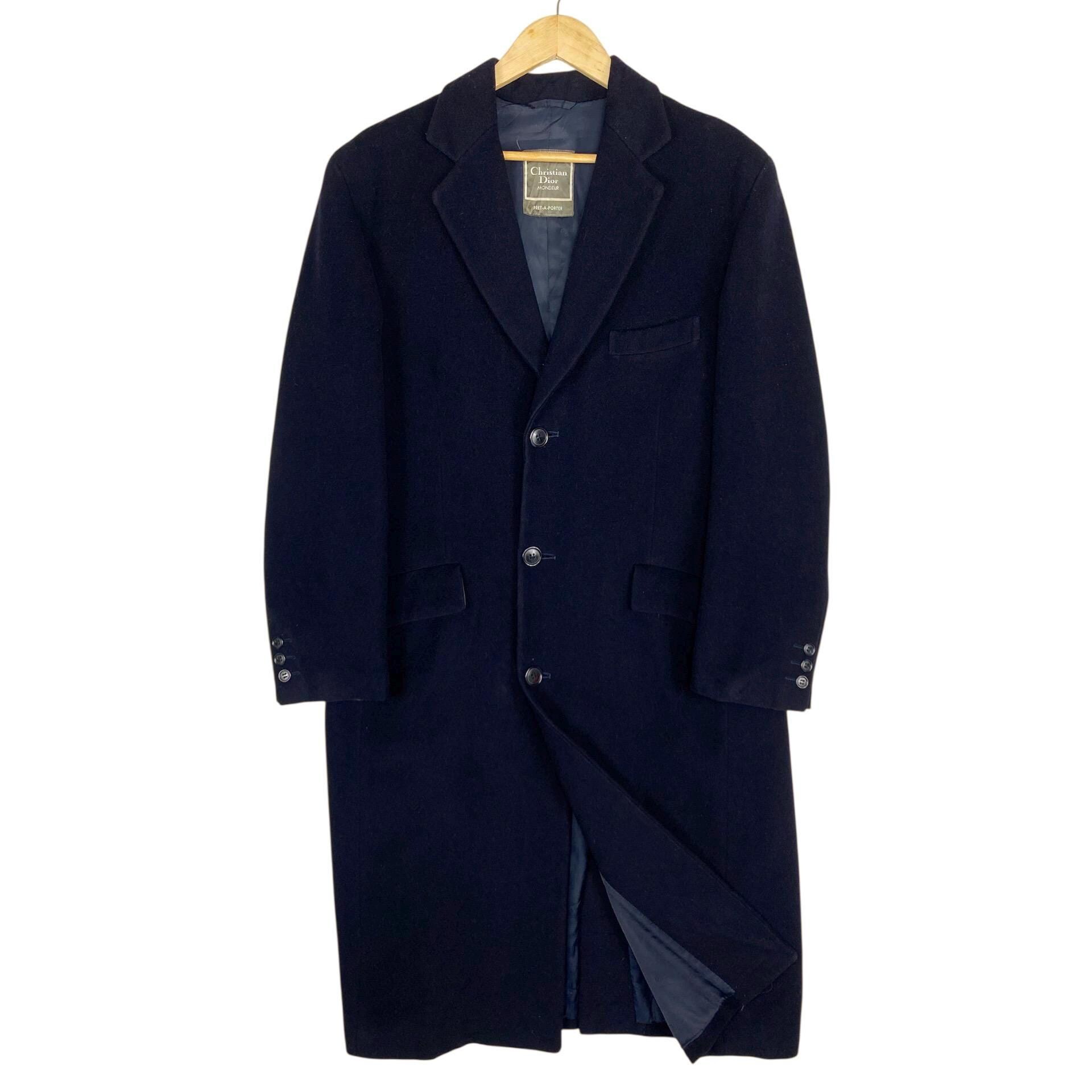 Christian Dior Monsieur Overcoat Wool Jacket Button Men Vintage