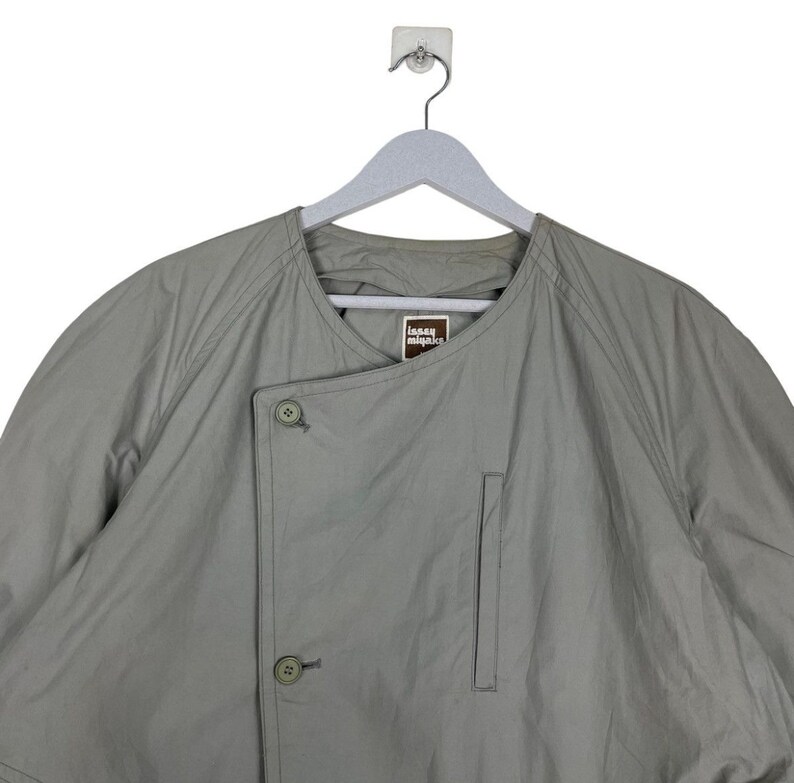 ISSEY MIYAKE cotton Brush tag check long cardigan Jacket tops Brown black 9