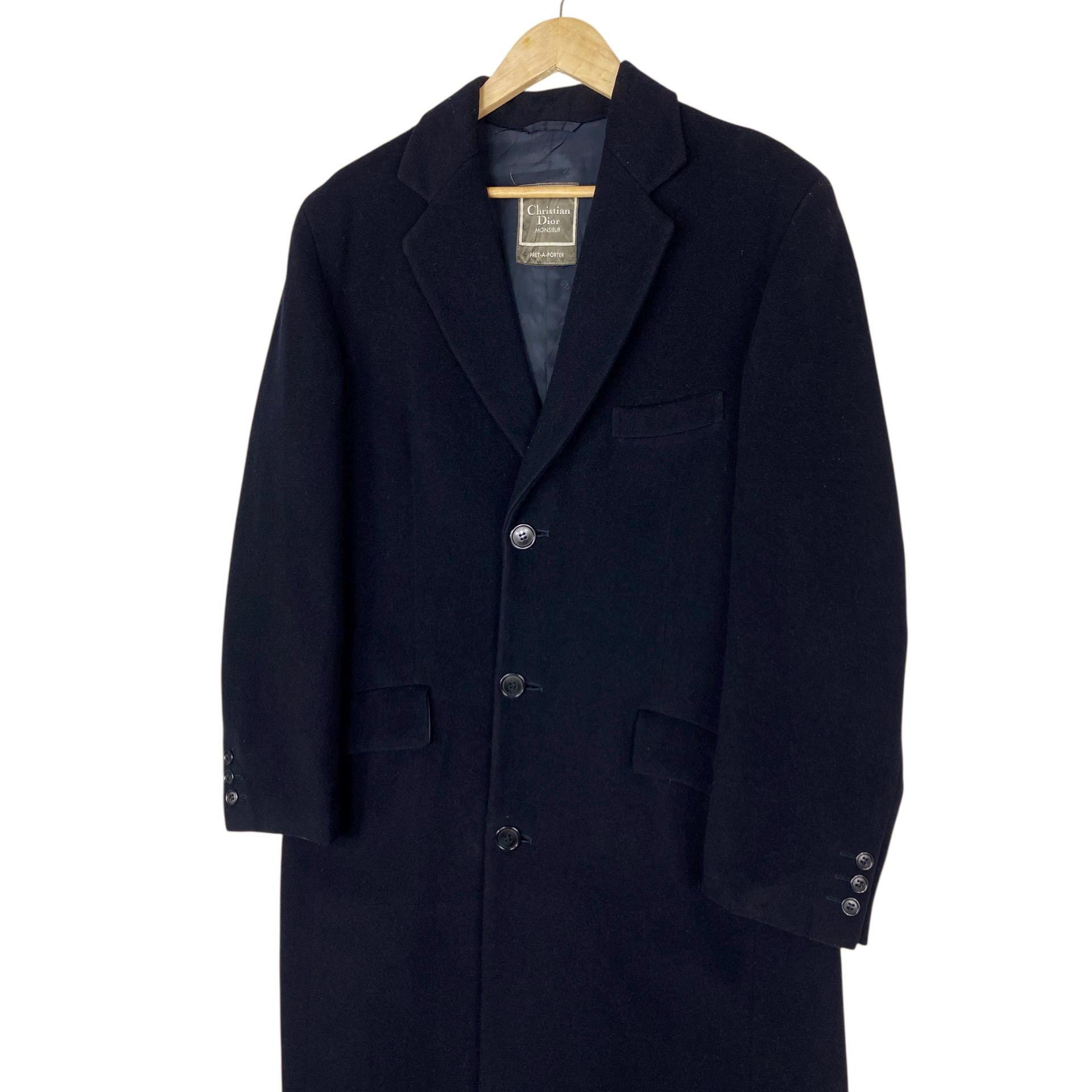 Christian Dior Monsieur Overcoat Wool Jacket Button Men Vintage