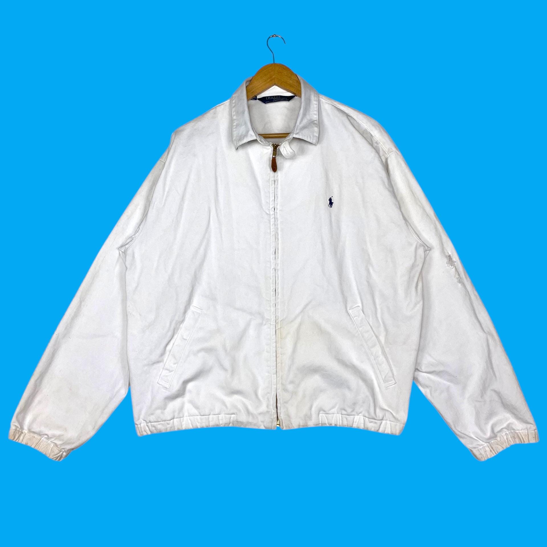 【m193】90s USA製 Ralph Lauren ハリントンジャケット L Pick!! Ralph Lauren Harrington 90s Jacket Solid White USA Made