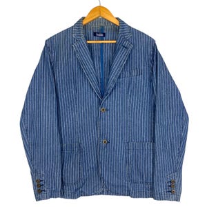 Vintage Familife Japan Hickory Classic French Chore Button Jacket Size Medium
