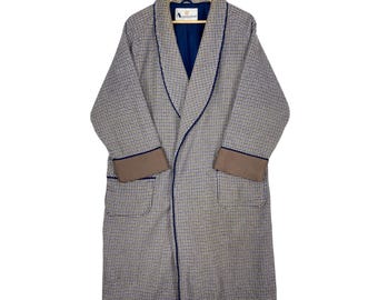Kurtka typu robe vintage Aquascutum London w kratkę w rozmiarze S, wzór w pepitkę