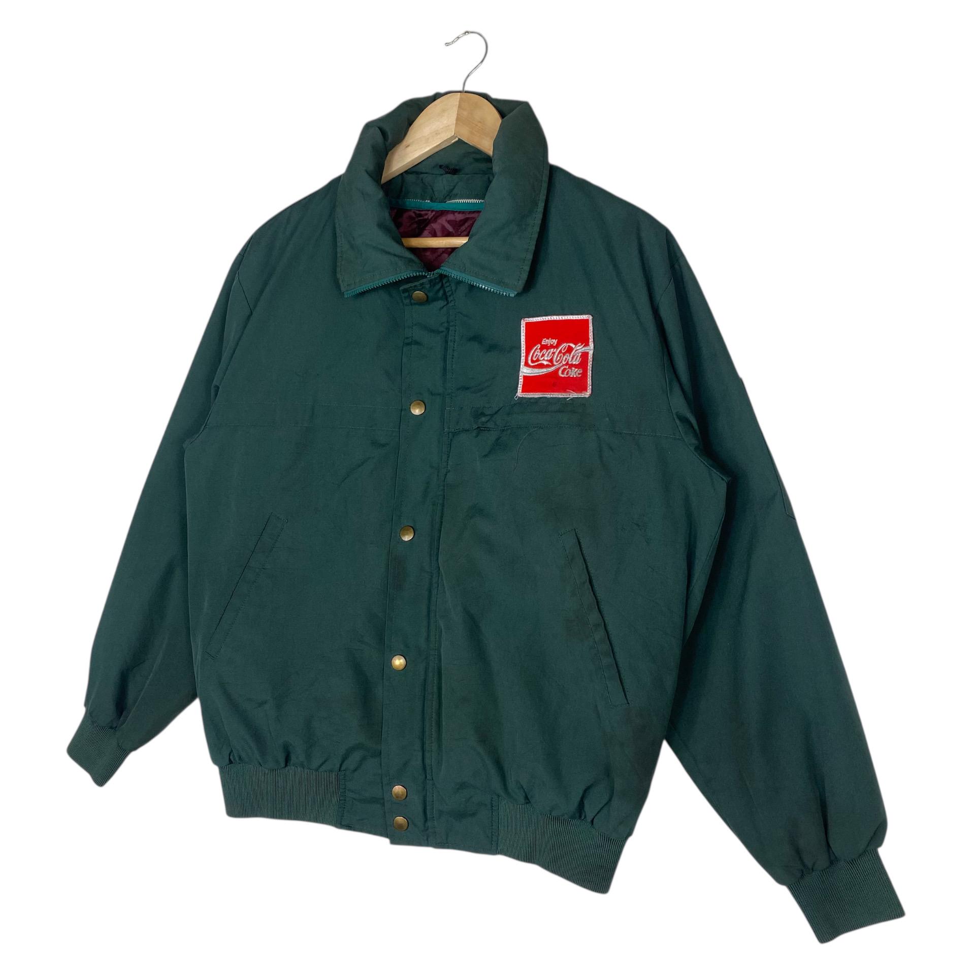 Coca・Cola 80s ウールジャケット Lサイズ Pick!! 80s Coca Cola Worker Jacket Big Logo Dark Green Vintage