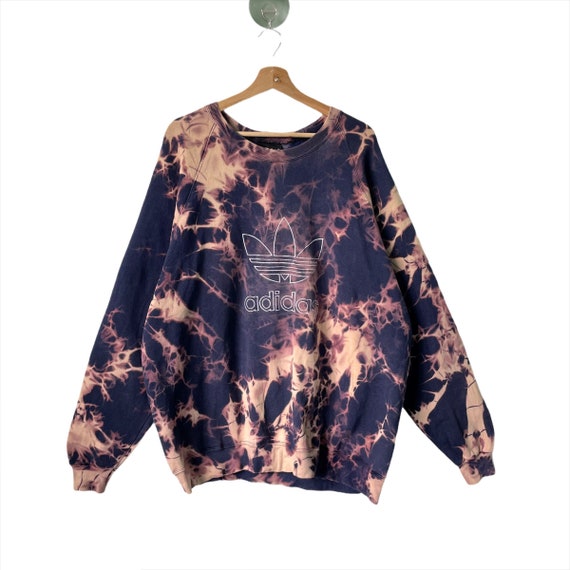 Pick !! Vintage 90 ADIDAS Sweatshirt Custom Tie Dy