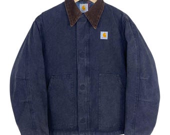 Chaqueta bomber Carhartt J02 Arctic Quilted Blanket color negro arena, talla grande