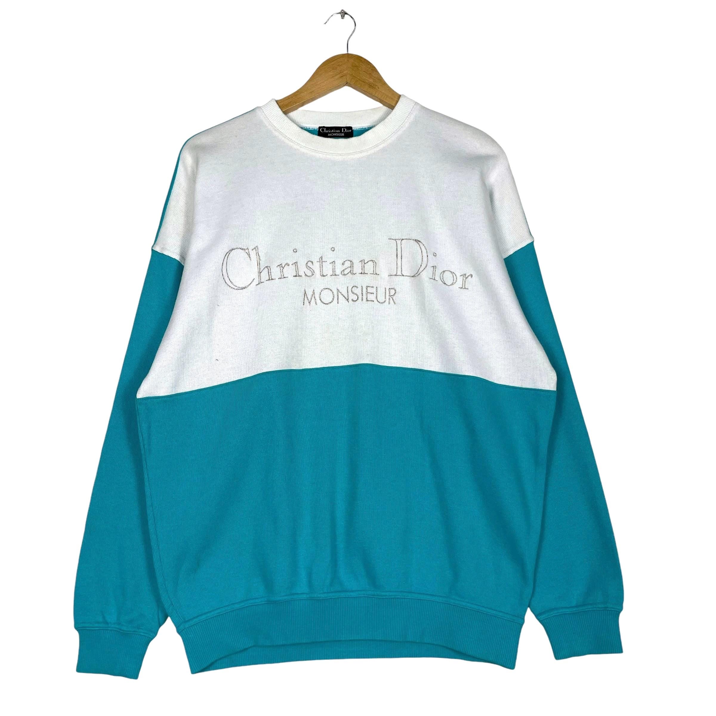 Pick Vintage Christian Dior Sport Crewneck Pullover Sweatshirt Embroidery Spellout Blue White Colour Size Large Etsy