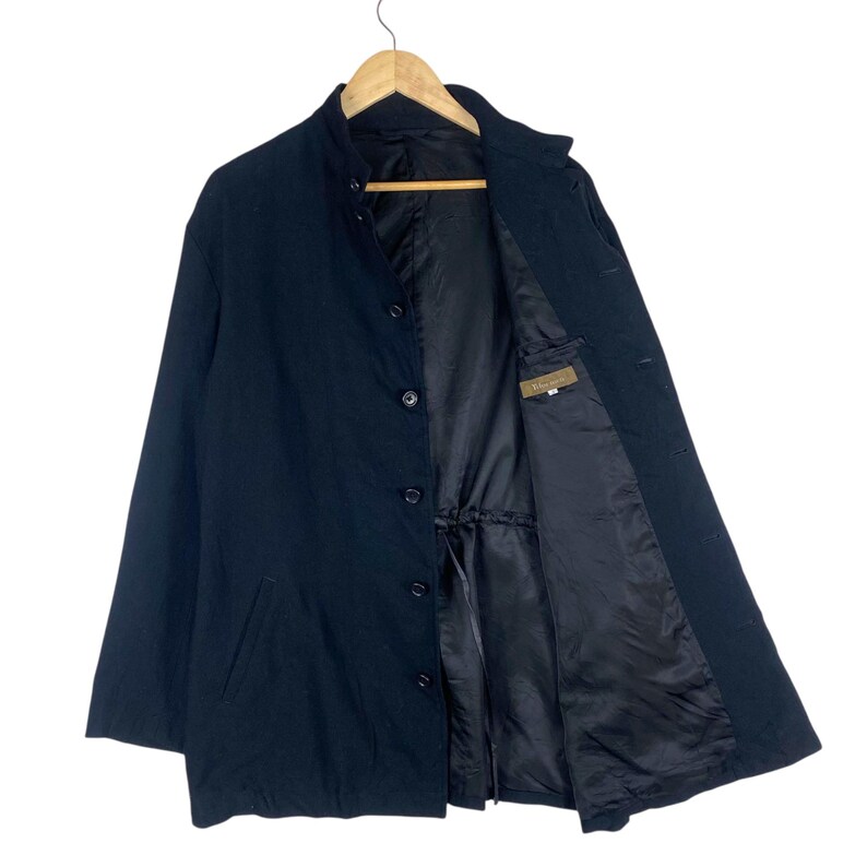 Vintage Ys Für Männer Von Yohji Yamamoto Schwarze Jacke, Bandkragen Kultiges Design, Größe L Bild 7