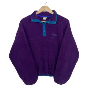 Pick!! Vintage LL Bean Fleece Pullover Snap Button Women Sweater Size Small