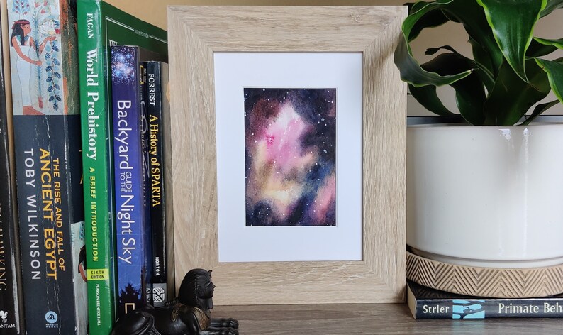 Galaxy Painting Watercolor Art Original Jewel Nebula by Lauren Hanna