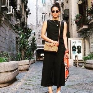 Rattan Geldbörse - Rattan Clutch - Leder Rattan Umhängetasche - Einzigartige seltene Tasche - Sommertasche - Besonderes Geschenk für Ur Luv - Boho eingängiger Look