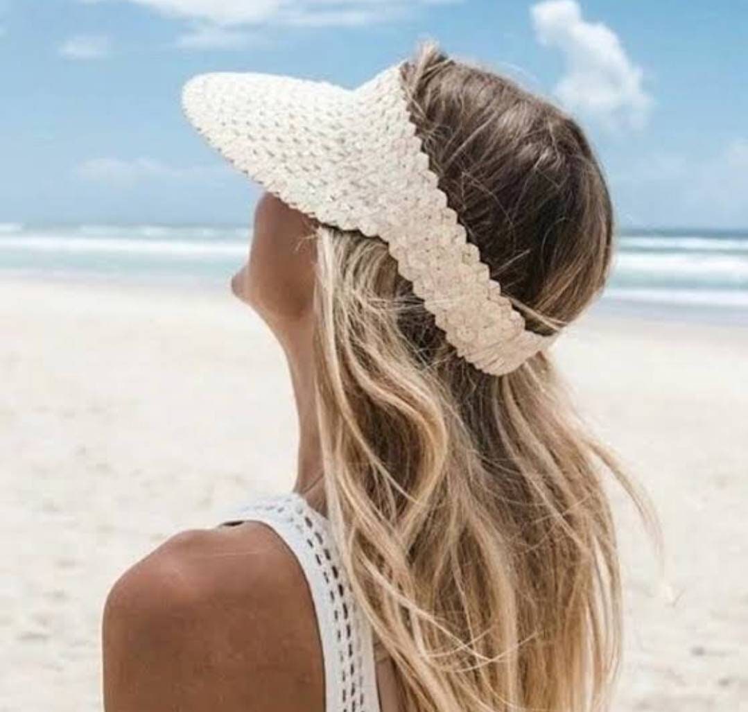 Handmade Palm Leaf Sun Visor, Bali Straw Visor, High UV  display picture 2