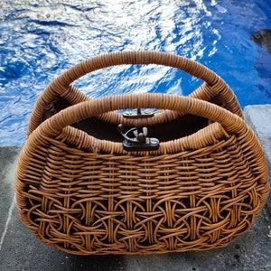 Unique Rattan Tote bag, Top Handle Bag, Natural Handmade handwoven Bag, One a kind, For Your Special Collection