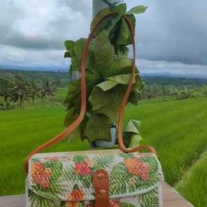 Eco Schöne Handgemachte Rattan Geldbörse Decoupage Tasche - Besonderes Design für Sie - Naturliebhaber Tasche