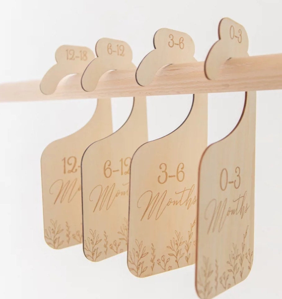 7Pcs Baby Wardrobe Dividers, Cute Baby Closet Organizers Durable Wood