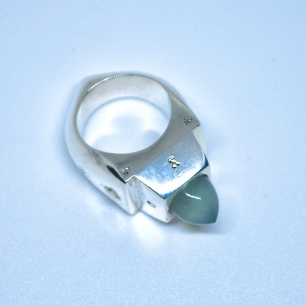 Shekinah Ring - Aqua Chalcedony