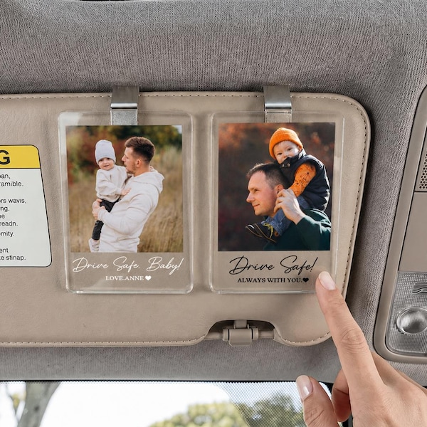 Personalized Fathers Day Gift for Dad, Drive Safe Daddy Visor Clip, Gifts for Boyfriend, Husband Sun Visor Clip, Acrylic Car Accessories