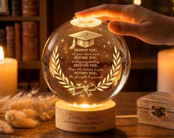 Custom Graduation Crystal Ball Night Light with Name, Class of 2026, Graduation Gift, Senior 2026 Gift, High School College Graduation Gift