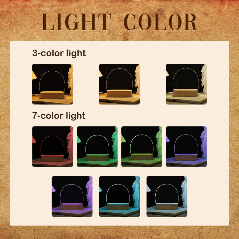 Custom Night Light Color Floral, Acrylic Flowers Desk Lamp, LED Lights