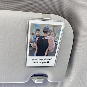Personalized Dad Car Visor Clip,Father's Day Gift for Dad Grandpa,New Dad Gift,Drive Safe Sun Visor,Family Dad Picture,Dad Gifts from Kids