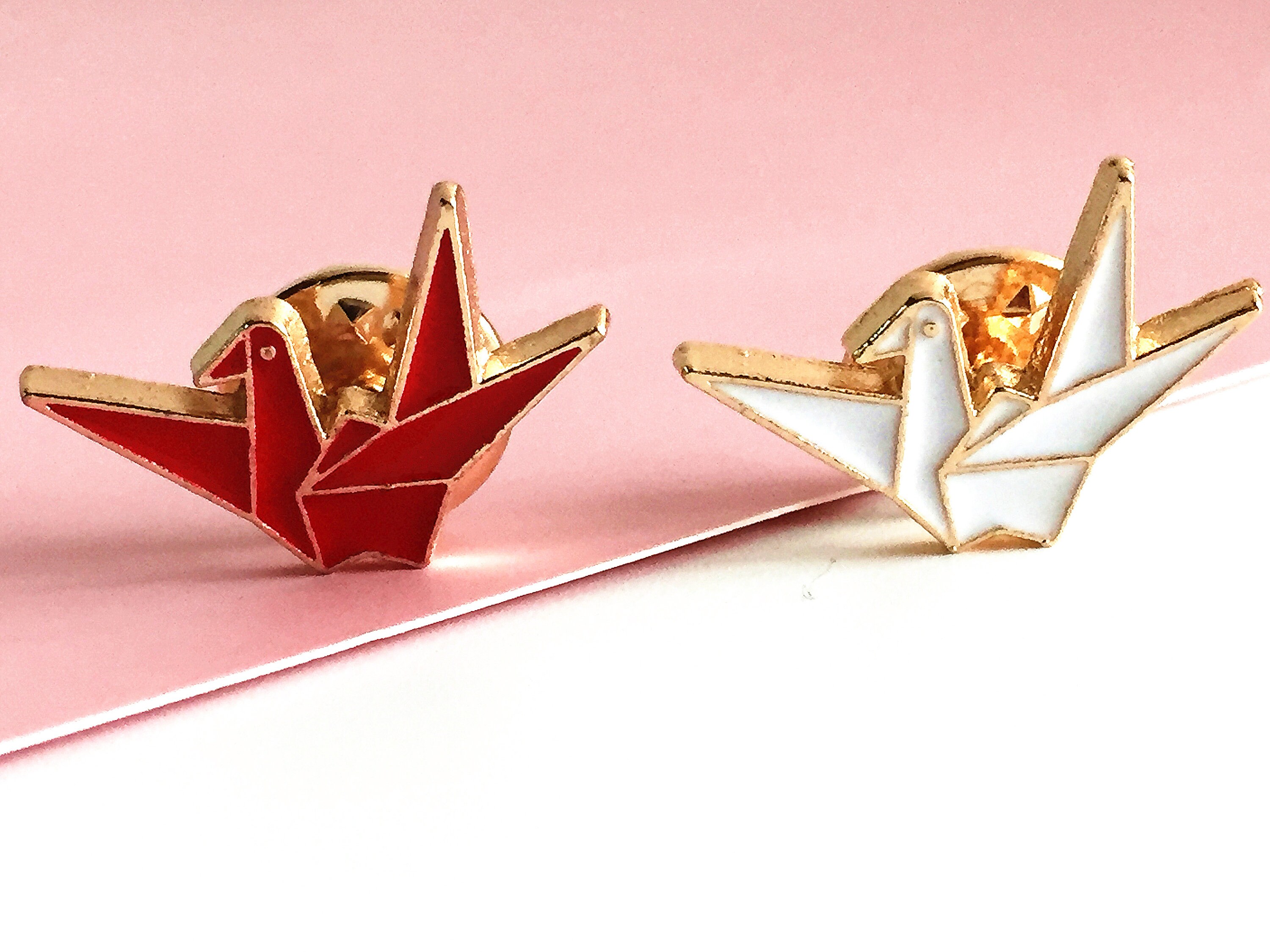 Paper Crane Cartoon Enamel Pin Pins Lovely Cute Hard Kawaii Etsy