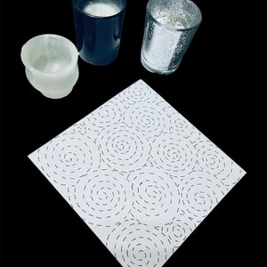 Set of 6 Sashiko Style Patterns, Nature Design, Hand Embroidery