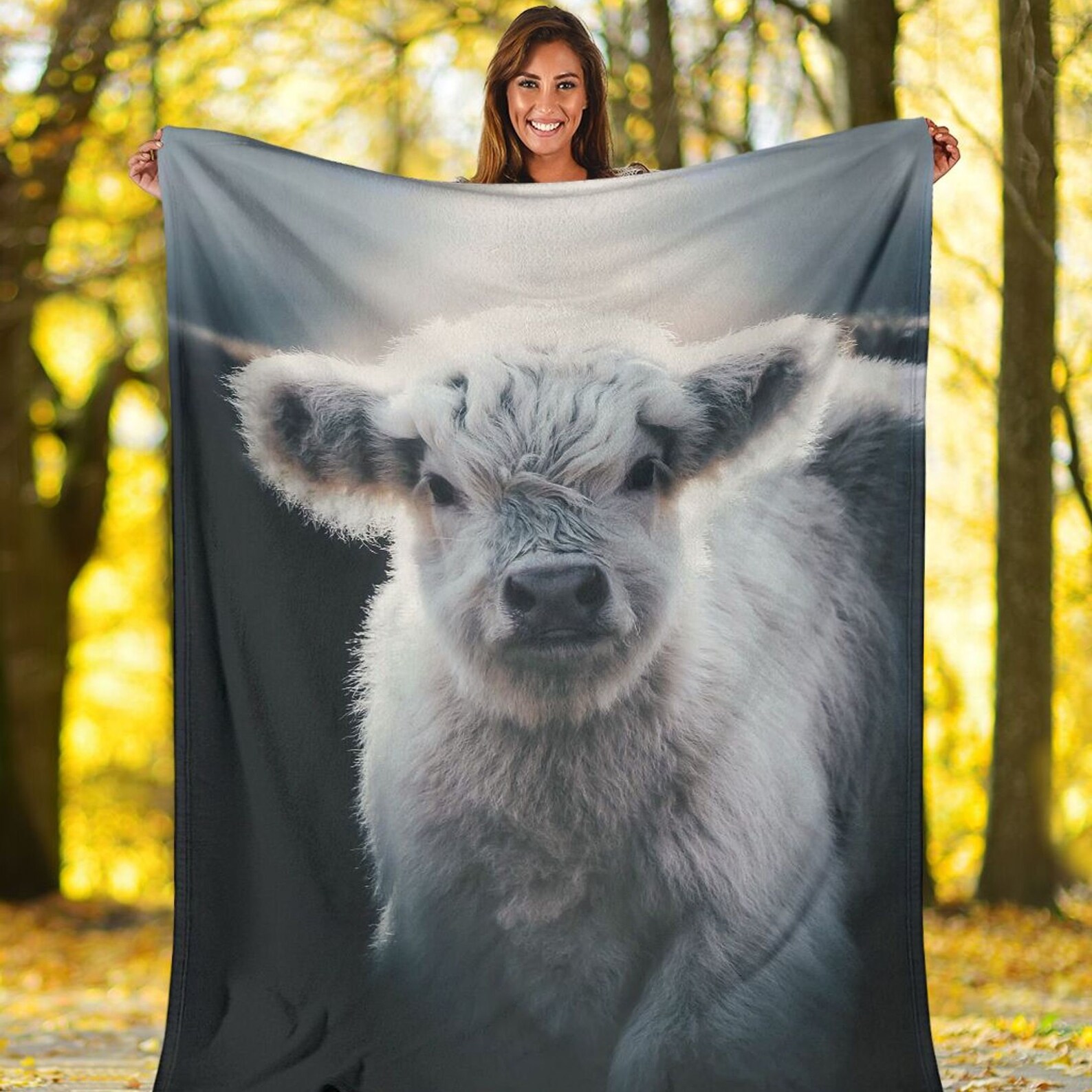 Personalized Highland Cattle Calf Blanket Birthday Gifts Etsy