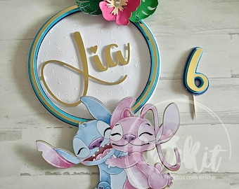 "Handgefertigter Cake Topper ""Stitch and Angel"""