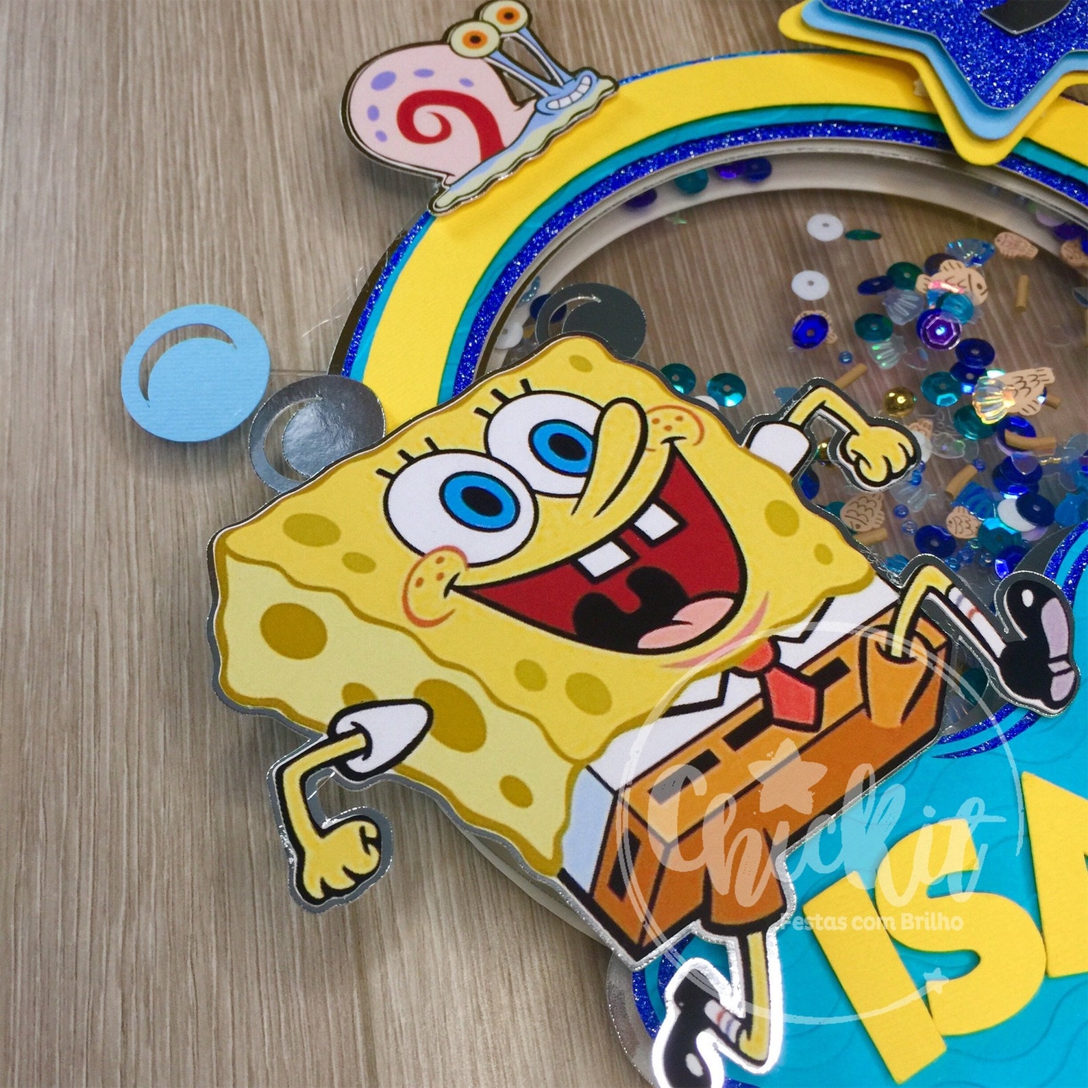 Sponge Bob Shaker Cake Topper With Light Etsy