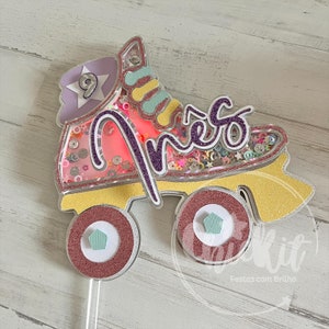 Decorazione per torte con pattini a rotelle e pattini a rotelle fatto a mano