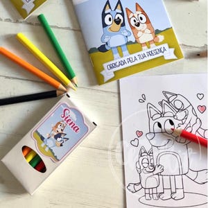 Personalized Bluey Coloring Kit: Birthday Party Favor