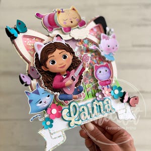 Topper na tort inspirowany domkiem dla lalek Gabby / Topper na tort Gabby / Dekoracja tortu w kształcie domku dla lalek Gabby / Topper na tort w kształcie domku dla lalek Gabby
