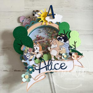 Bluey Birthday Cake Topper & Coloring Kit: Personalized Party Favor