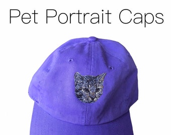 Cat Hat Custom Pet Hat 5 Famous Fonts to Choose From Pet Base Ball Cap Dog Cap with ear holes Dog Hat |