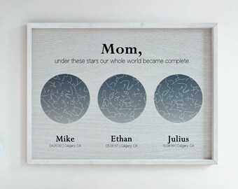 Constellation Print Custom Star Map By Date Night Sky Map Print Personalized Gift For Mom Birthday Gift For Her Star Chart Mother Gift