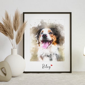 Pet Portrait Custom Pet Portrait, Personalized Pet Memorial Gift, Custom Dog Portrait, Christmas Gift, Animal Portrait, Dog Mom, Dog Print