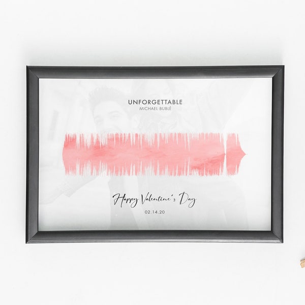 Custom Soundwave Art Song Lyrics Print Gepersonaliseerd cadeau voor haar huwelijkscadeau voor man Verjaardagscadeau voor vriend kerstcadeau