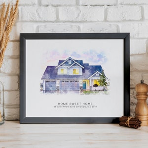 Custom Watercolor House Portrait From Photo New Home Housewarming Gift Personalize Christmas Gift Our First Home Gift Realtor Closing Gift