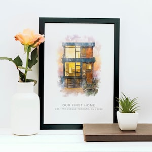 Custom Watercolor House Portrait From Photo New Home Housewarming Gift Christmas Gift Our First Home Gift Personalized Gift Home Portrait