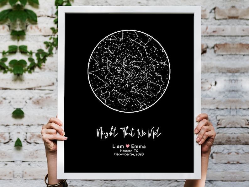 personalized star map, a great idea for unique gift ideas for friends who have everything