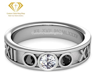 Roman Numeral Silver925 Class Ring, Graduation Gift