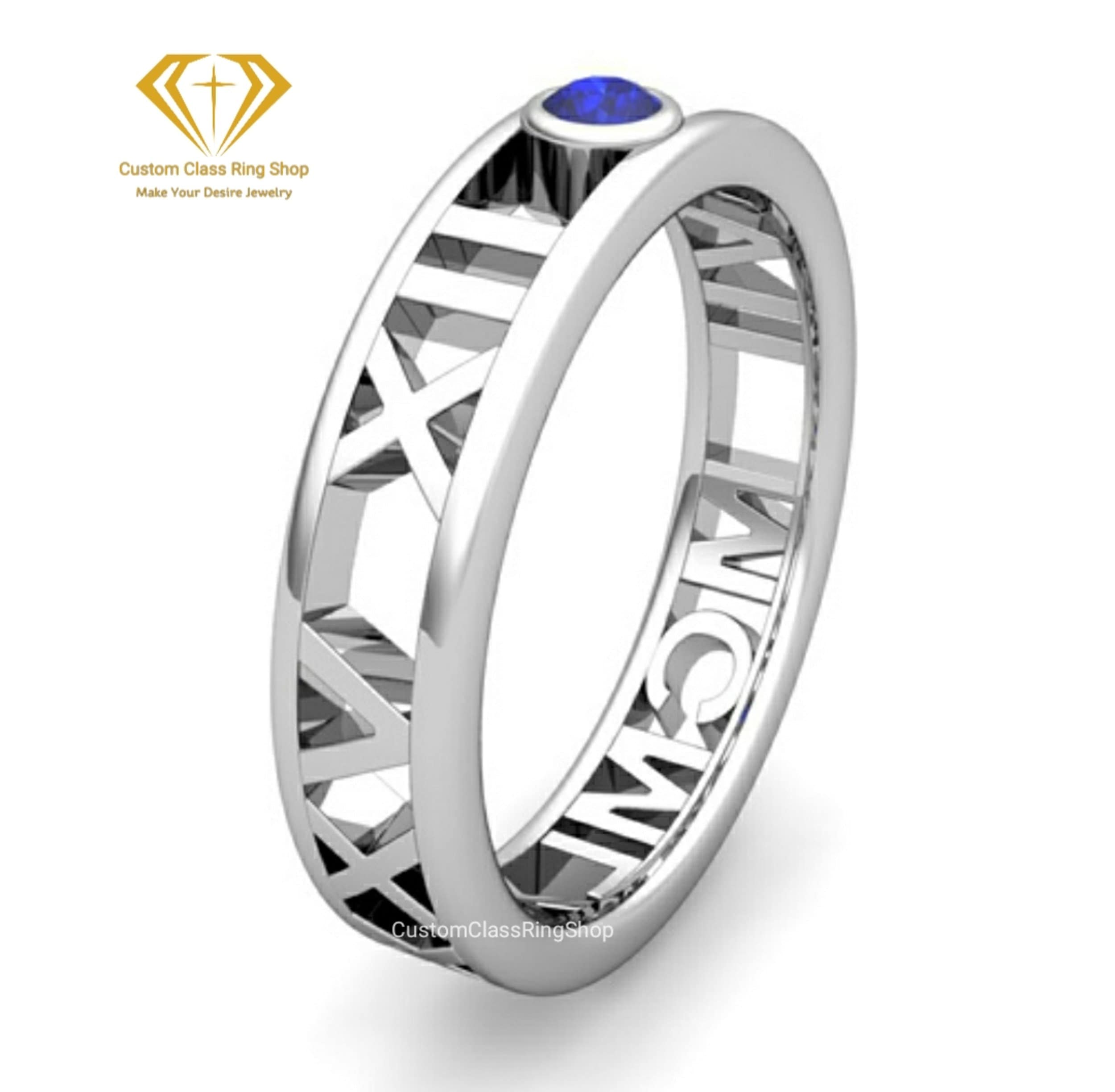 Custom Roman Numeral Class Ringuniversity Class - Etsy
