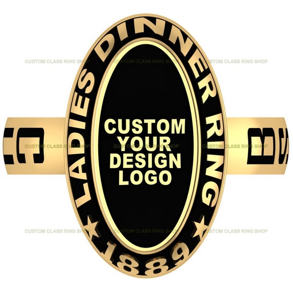 Custom Your Any University Anderson ladies' dinner ring, class rings, school rings, graduation rings in Gold Color Alloy