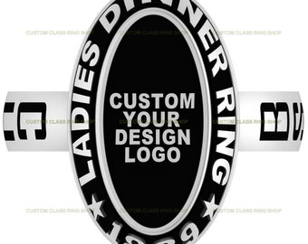 Custom University Ring: Engraved Sterling Silver Class Ring