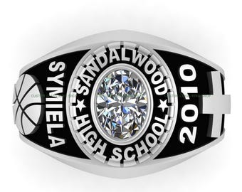 Custom Sterling Silver Class Ring: Personalized Graduation Jewelry
