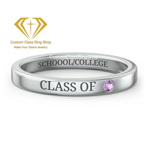 Graduation Ring,Senior Class Ring,Class Ring,Personalized University Ring,Class Rings,University Class Ring, Graduation Gift