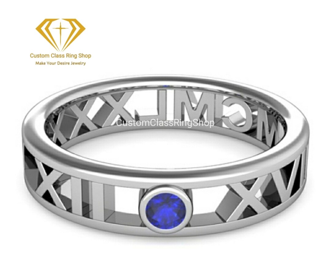 Custom Roman Numeral Class Ring,university Class Ring,graduation Gift ...