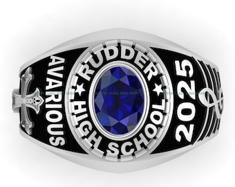 Custom Sterling Silver Class Ring: Elegant Graduation Jewelry