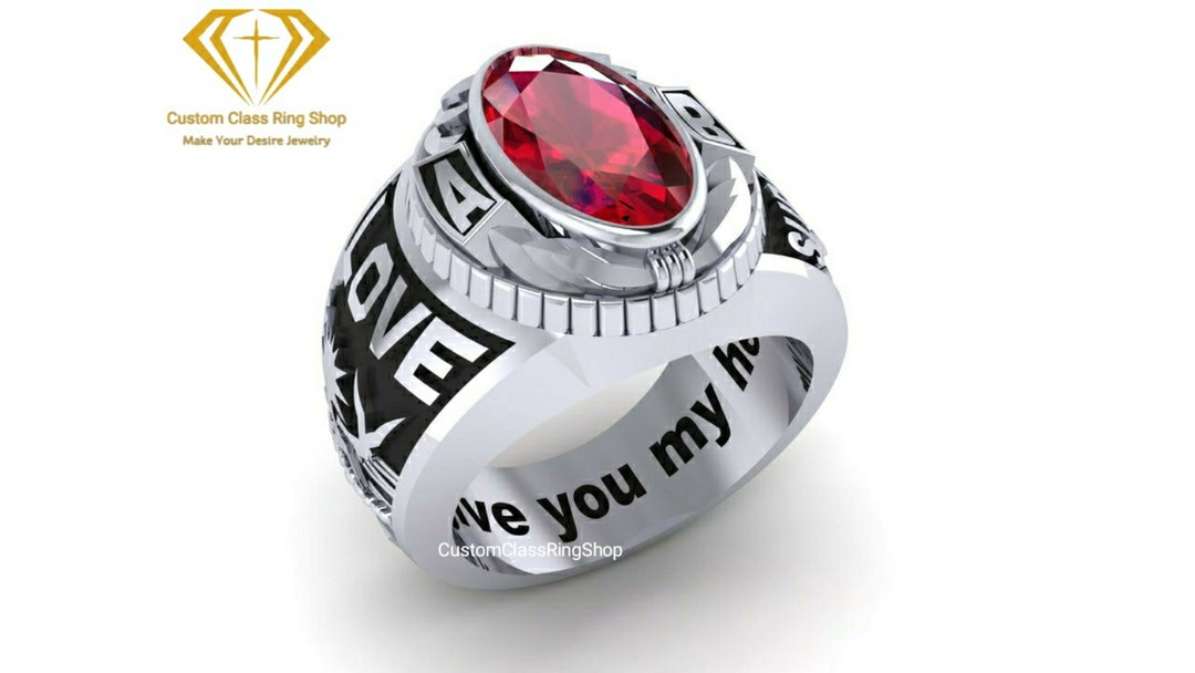 Sterling Silver Class Ring • Personalized Graduation Ring - Etsy