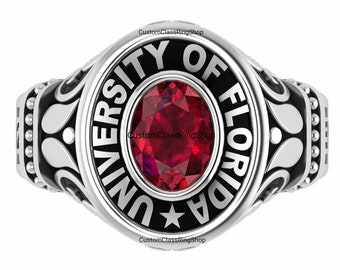 Custom Sterling Silver Class Ring, Personalized Graduation Gift