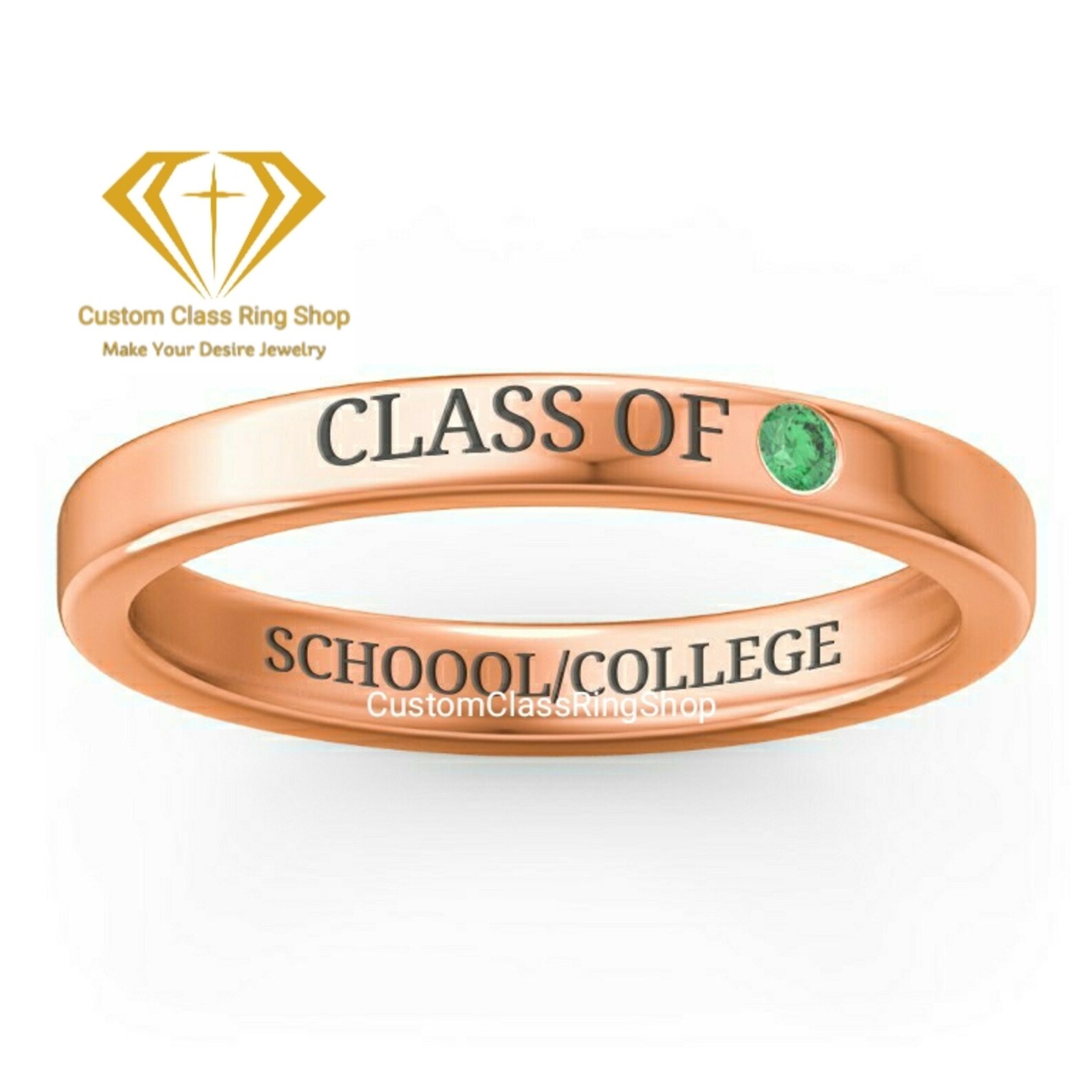 Personalized College Ringschool Ringclass Ringsgraduation Etsy Denmark